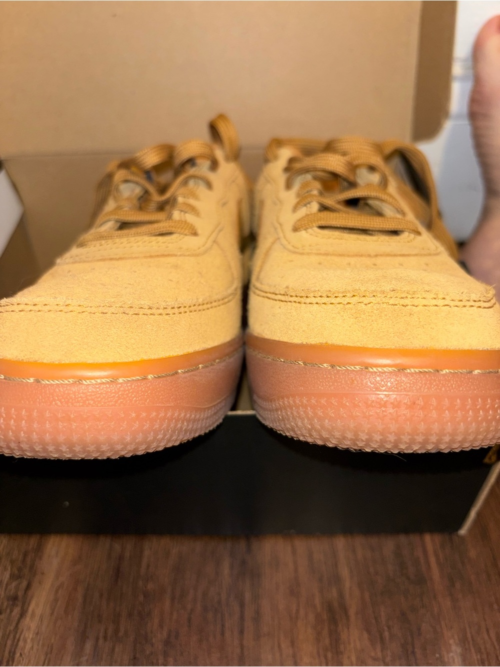 Nike Air Force size 5 youth Wheat Suede Sneakers - Tan - Picture 5 of 7